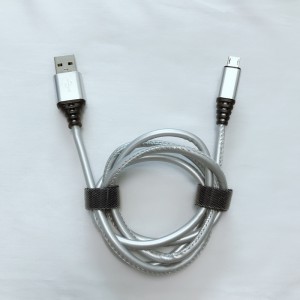 PU kůže Rychlé nabíjení kulatý kabel USB pro micro USB, typ C, nabíjení blesku iPhone a synchronizace