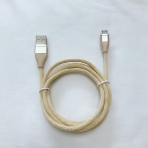 Barevný pletený datový kabel Rychlé nabíjení kulaté hliníkové pouzdro Kabel USB pro micro USB, typ C, nabíjení blesku iPhone a synchronizace