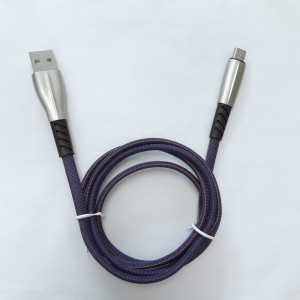 Pletený datový kabel 3.0A Rychlé nabíjení Ploché zinkové slitiny Pouzdro Flex ohýbání Bezdrátový kabel USB pro micro USB, typ C, nabíjení a synchronizace blesku iPhone
