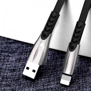3.8A opletené rychlé dobíjení ploché zinkové slitiny pouzdro Tangle zdarma ohýbání datový kabel USB pro micro USB, typ C, blesk iPhone a synchronizace