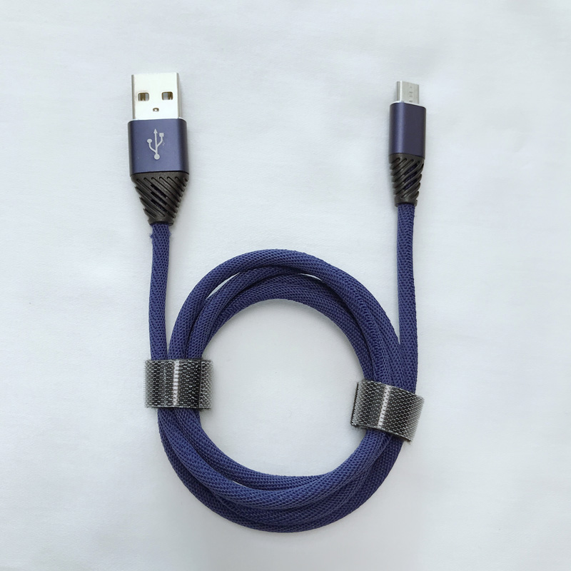 Opletené rychlé nabíjení kulaté hliníkové pouzdro Flex ohýbací datový kabel USB pro micro USB, typ C, blesk iPhone a synchronizace